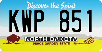 ND license plate KWP851