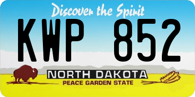 ND license plate KWP852