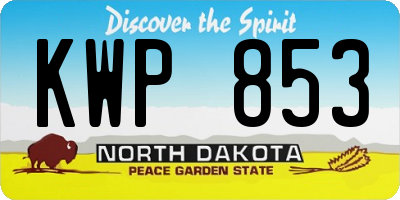 ND license plate KWP853