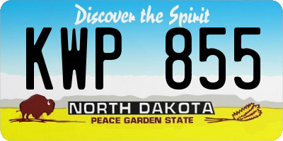 ND license plate KWP855