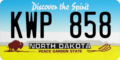 ND license plate KWP858