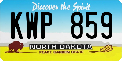 ND license plate KWP859