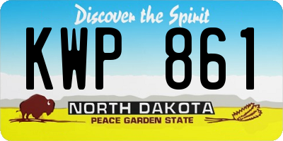 ND license plate KWP861