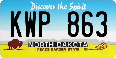 ND license plate KWP863