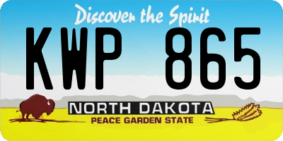 ND license plate KWP865