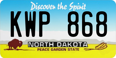 ND license plate KWP868