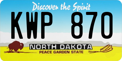 ND license plate KWP870