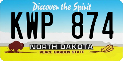 ND license plate KWP874