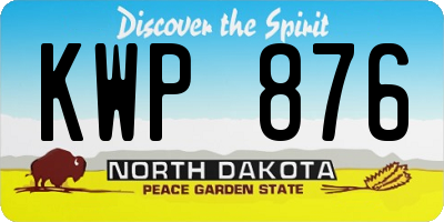 ND license plate KWP876