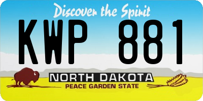 ND license plate KWP881