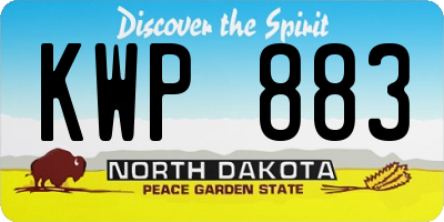 ND license plate KWP883