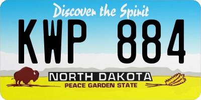 ND license plate KWP884