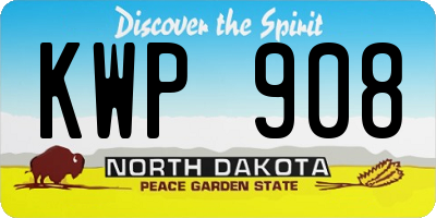 ND license plate KWP908
