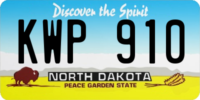 ND license plate KWP910