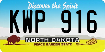 ND license plate KWP916