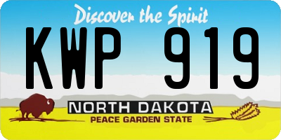 ND license plate KWP919