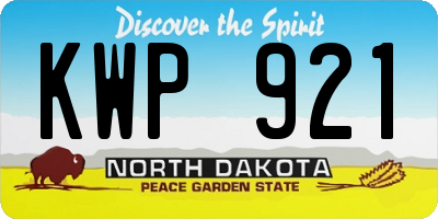 ND license plate KWP921