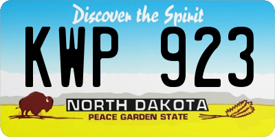 ND license plate KWP923