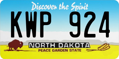 ND license plate KWP924