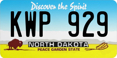 ND license plate KWP929
