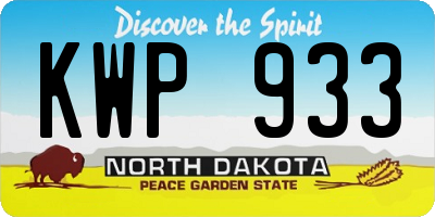 ND license plate KWP933