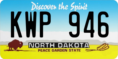 ND license plate KWP946