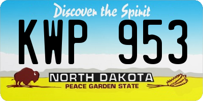 ND license plate KWP953