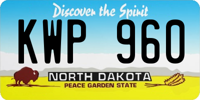 ND license plate KWP960