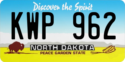 ND license plate KWP962