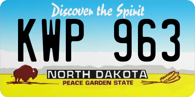 ND license plate KWP963