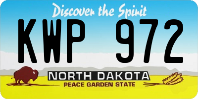 ND license plate KWP972