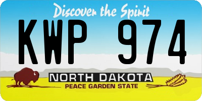 ND license plate KWP974