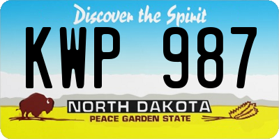ND license plate KWP987