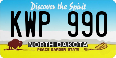 ND license plate KWP990