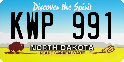 ND license plate KWP991