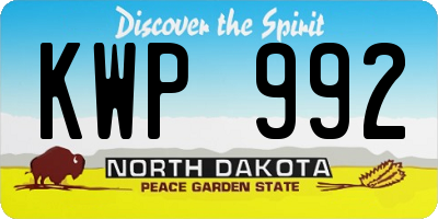 ND license plate KWP992