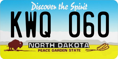 ND license plate KWQ060