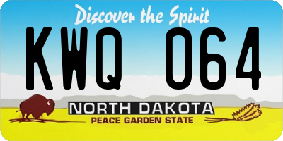 ND license plate KWQ064