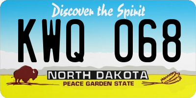 ND license plate KWQ068