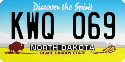 ND license plate KWQ069