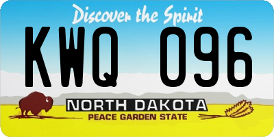 ND license plate KWQ096