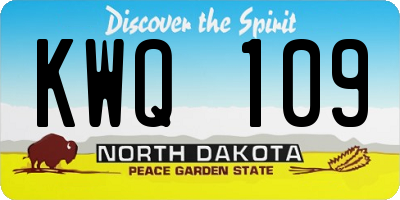 ND license plate KWQ109