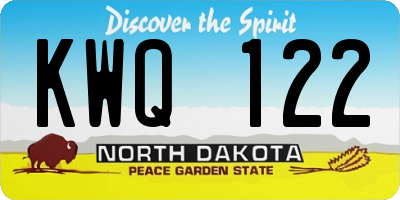 ND license plate KWQ122