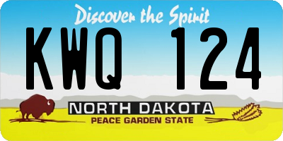 ND license plate KWQ124