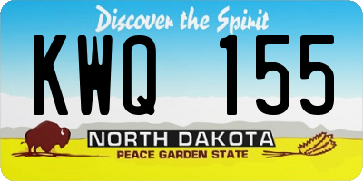 ND license plate KWQ155
