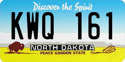 ND license plate KWQ161