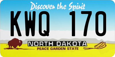 ND license plate KWQ170