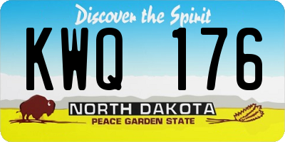 ND license plate KWQ176