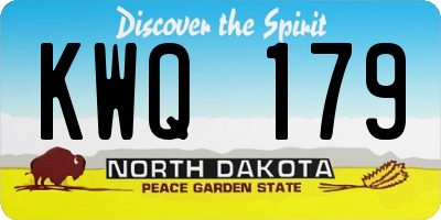 ND license plate KWQ179