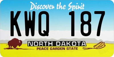 ND license plate KWQ187
